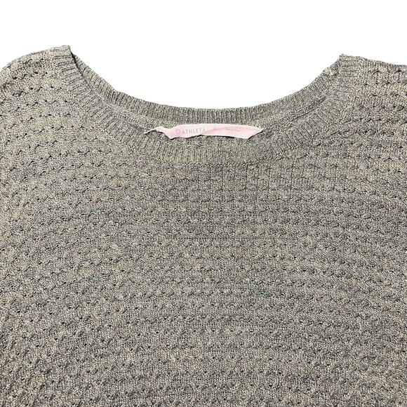 Athleta Tunic Sweater Merino Wool Blend Thermal Honeycomb Knit Moss Green Small - Picture 3 of 11